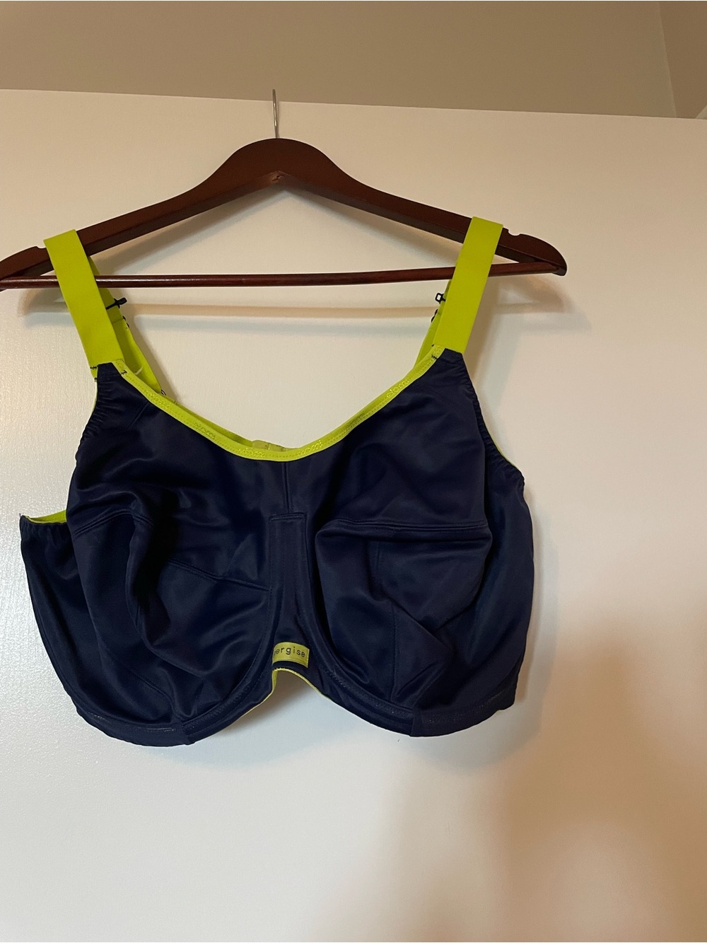 Elomi Navy and Lime Green Sports Bra